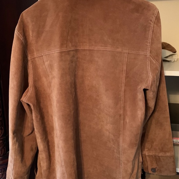 Preowned 1990’s circa, Mens Large, tan/brown leather jacket/coat - Picture 2 of 12